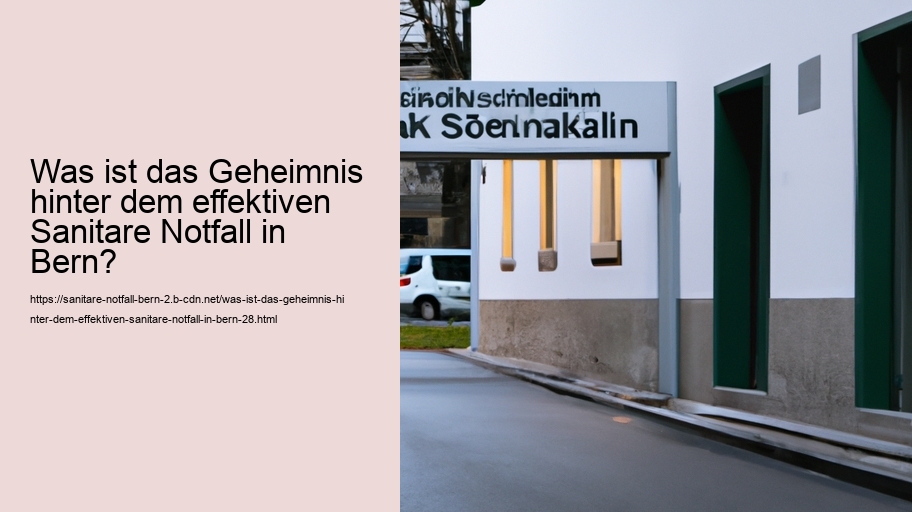 Was ist das Geheimnis hinter dem effektiven Sanitare Notfall in Bern?